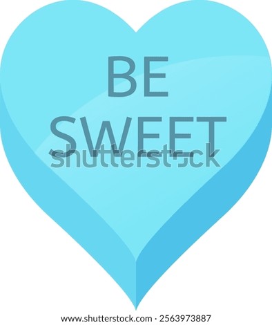 Light blue candy heart showing be sweet message is perfect for Valentine s Day, romantic events, declarations of love, or any occasion requiring sweetness and affection