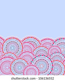 Light Blue Card with Round Elements and Place for Text. Vector Background