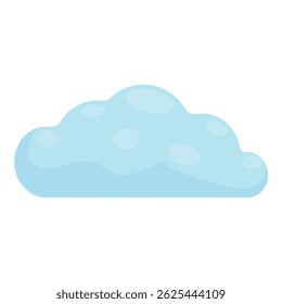 Light blue cartoon cloud floating, simple design for various weather or nature concepts