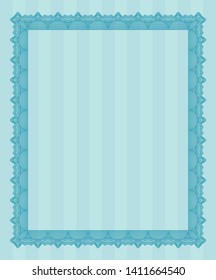 Light blue Certificate of achievement template. Sophisticated design. Customizable, Easy to edit and change colors. With great quality guilloche pattern. 