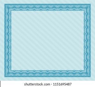 Light blue Certificate. Customizable, Easy to edit and change colors. With linear background. Perfect design. 