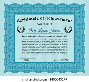 Light blue Certificate. Customizable, Easy to edit and change colors. With quality background. Good design. 