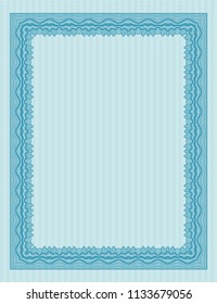 Light blue Certificate diploma or award template. Printer friendly. Perfect design. Customizable, Easy to edit and change colors. 