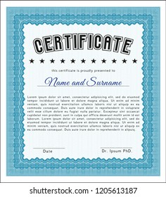 Light blue Certificate. Money design. Customizable, Easy to edit and change colors. With quality background. 