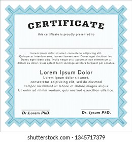 Light blue Certificate. Money Pattern. Customizable, Easy to edit and change colors. Printer friendly. 