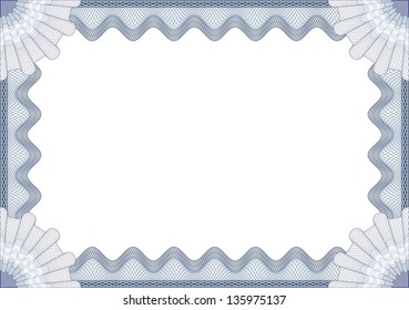 Light blue certificate template. Complex design