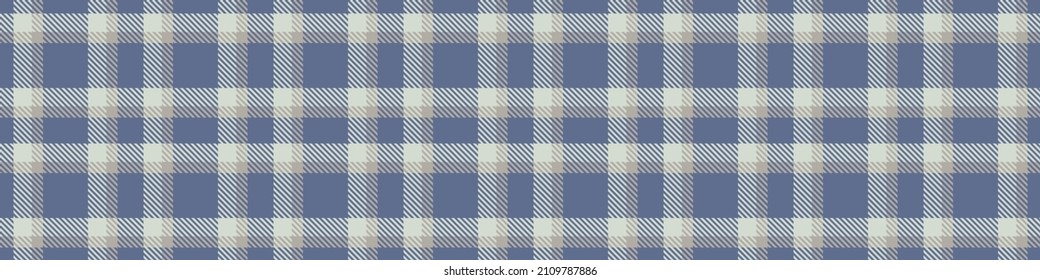 Hellblauer Scheckkasten, Vektorgrenze. Nahtlose Gingham Armbanduhr für dekorativen klassischen Hintergrund. 