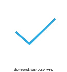 Light blue check vector sign