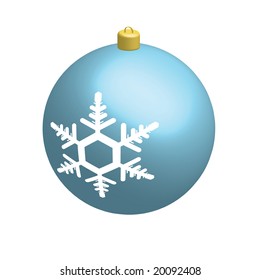 Light blue christmas ball isolated on white