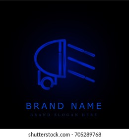 Light blue chromium metallic logo