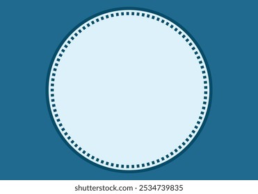 Light blue circle background on blue background