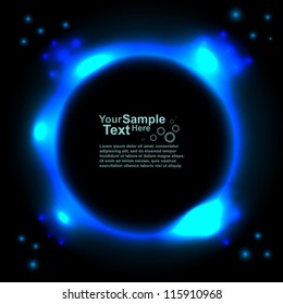 Light blue circle design background, vector