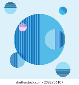 Light blue circle and line design for home decoration, signs, wallpaper, tile, logo, background and more.