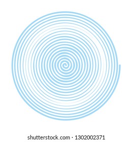 Light blue circle swirl spiral design element isolated on white vector background