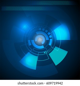 Light blue circle technology textured background