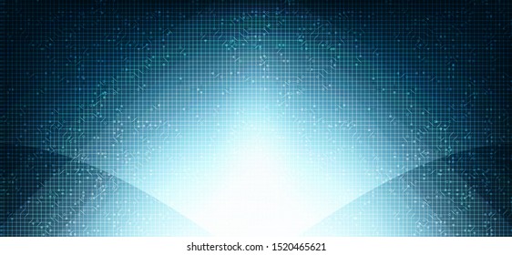 Light Blue Circuit Microchip on Technology Background,Hi-tech Digital and security Concept design,Free Space For text in put,Vector illustration.