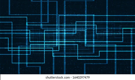 Light Blue Circuit Microchip on Technology Background,neon Digital and security Concept design,Free Space For text in put,Vector illustration.