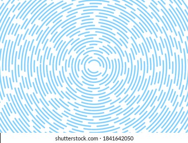 Light blue circular lines abstract retro background. Geometric vector design