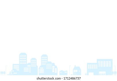 Ilustración de fondo azul claro del paisaje urbano