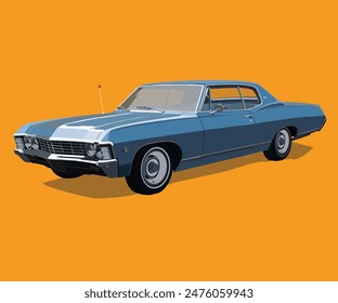 Light blue classic car vector illustration