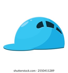 Light blue climbing helmet ensuring safety during challenging climbing or other extreme sports activities