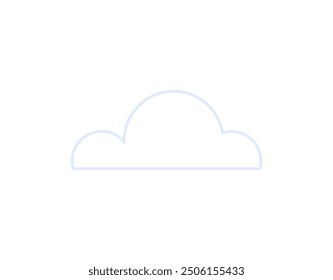 Icono de nube azul claro en un diseño minimalista, que representa el almacenamiento en la nube, la computación y los servicios digitales. Las líneas limpias destacan la importancia de la tecnología moderna y la gestión de datos.