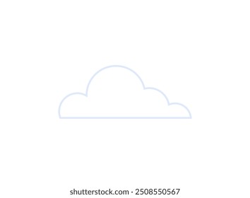 Light blue cloud icon in a minimalistic design, representing cloud computing, storage solutions, and technology. Simple and clean, the icon is designed to convey modern digital concepts.