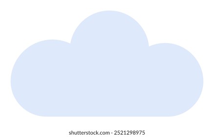 Light blue cloud with rounded corners. Ideal for weather forecasts, digital storage, climate discussions, nature themes, and tech applications. Clean vector design.