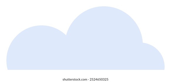 A light blue cloud with rounded edges in a minimalist style. Ideal for weather apps, children's books, educational materials, environmental themes, website icons. Simple, clean, airy.