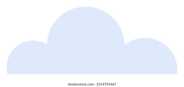 A light blue cloud shape against a white background, featuring a minimalist, simplistic design. This image represents concepts like weather, nature, online storage, and peacefulness.