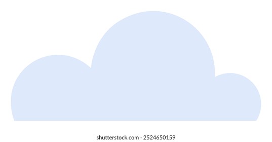 A light blue cloud shape in a flat, simple vector style. Ideal for weather icons, background designs, children s illustrations, nature-themed graphics, digital media. Clean design, flat style, light