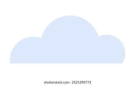 Light blue cloud shape. Ideal for weather apps, digital designs, environmental themes, childrens illustrations, and minimalist artwork. Cartoon-style design, soft tones, and soothing visual appeal