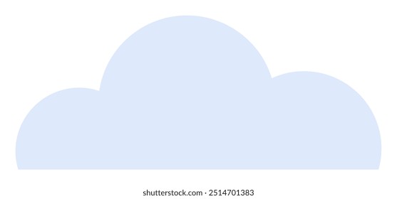 Uma nuvem azul clara em um fundo branco, perfeito para temas relacionados ao clima, natureza, céu, simplicidade e design minimalista. Ideal para aplicativos meteorológicos, ilustrações da natureza, céu