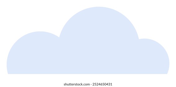 Light blue cloud shape on a white background. Ideal for weather forecasting, cloud storage concepts, web design, children's illustrations, and environmental graphics. Simple yet versatile design