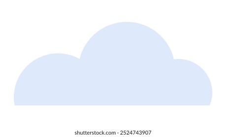 Light blue cloud shape with soft edges. Ideal for weather, environment, technology, children s designs, minimalist decor. Suitable for clean and modern design projects. Simple vector style.