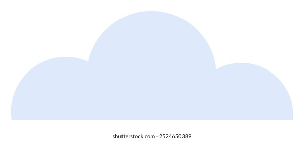 Light blue cloud with smooth curves and a simple aesthetic. Ideal for web, app interfaces, weather forecasts, relaxation themes, and nature illustrations. Calm and inviting, minimalist style.