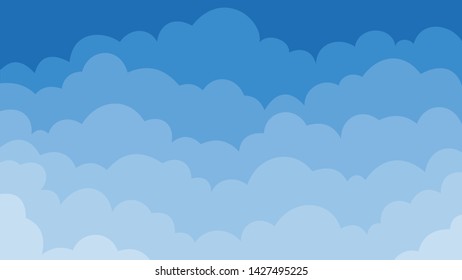 light blue clouds on dark blue background