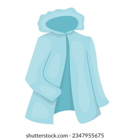 Light blue coat illustration for autumn