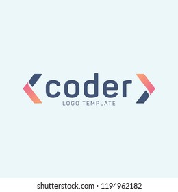 Light Blue Coder Logo Design