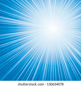light blue color burst background. Vector