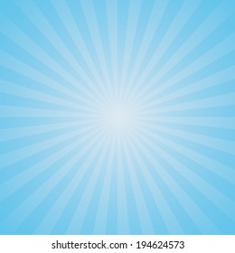 light blue color burst background. Vector illustration