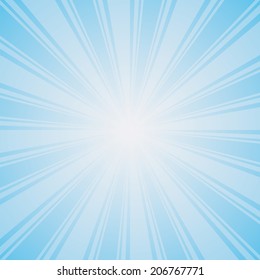 light blue color burst background. Vector illustration