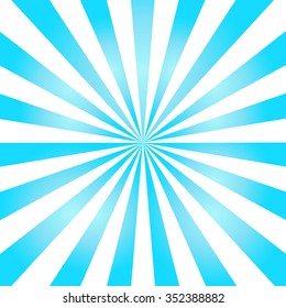 Light blue color burst background or sun rays background. Vector illustration