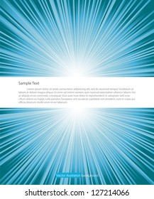 light blue color burst with free space for sample text in middle. Vector.