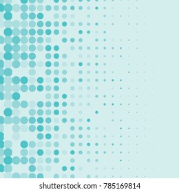 Light blue color halftone dots. Colorful geometric gradient for pop art designs. Geometric vintage monochrome fade wallpaper. Pop art print. Dotted geometric retro pattern. Comic halftone background.