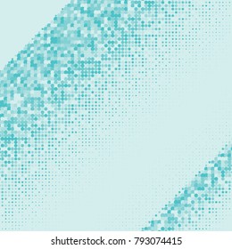 Light blue color halftone dots. Colorful geometric gradient for pop art designs. Geometric vintage monochrome fade wallpaper. Pop art print. Dotted geometric retro pattern. Comic halftone background.