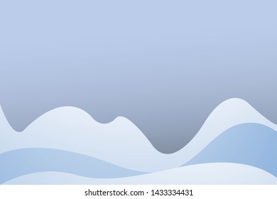 light blue color layer vector background. space style of Paper cut wave for template design