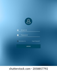 light blue color user login page with blur background vector