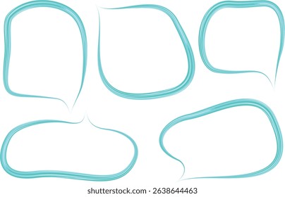 light blue colorful art line pattern speech bubbles set