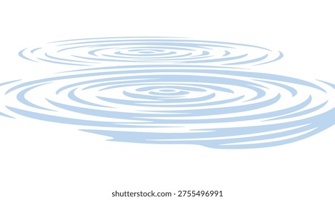 Light blue concentric water ripples on a white surface creating a calm and serene background design element